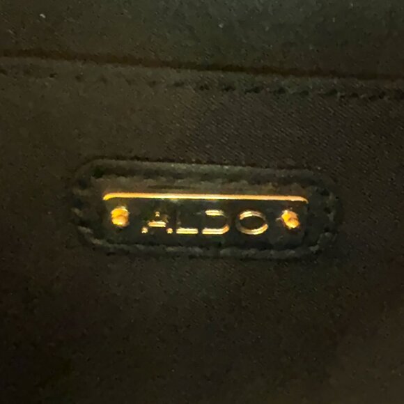 Aldo Color Block Teal and Cobalt Blue Suede Crossbody Clutch Gold Hardware NWT - Picture 3 of 12